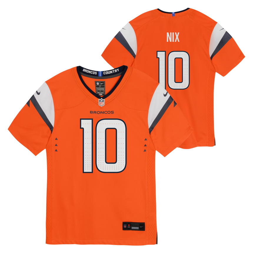 Child Denver Broncos Bo Nix Orange Home Nike Game Jersey - Pro Jersey Sports