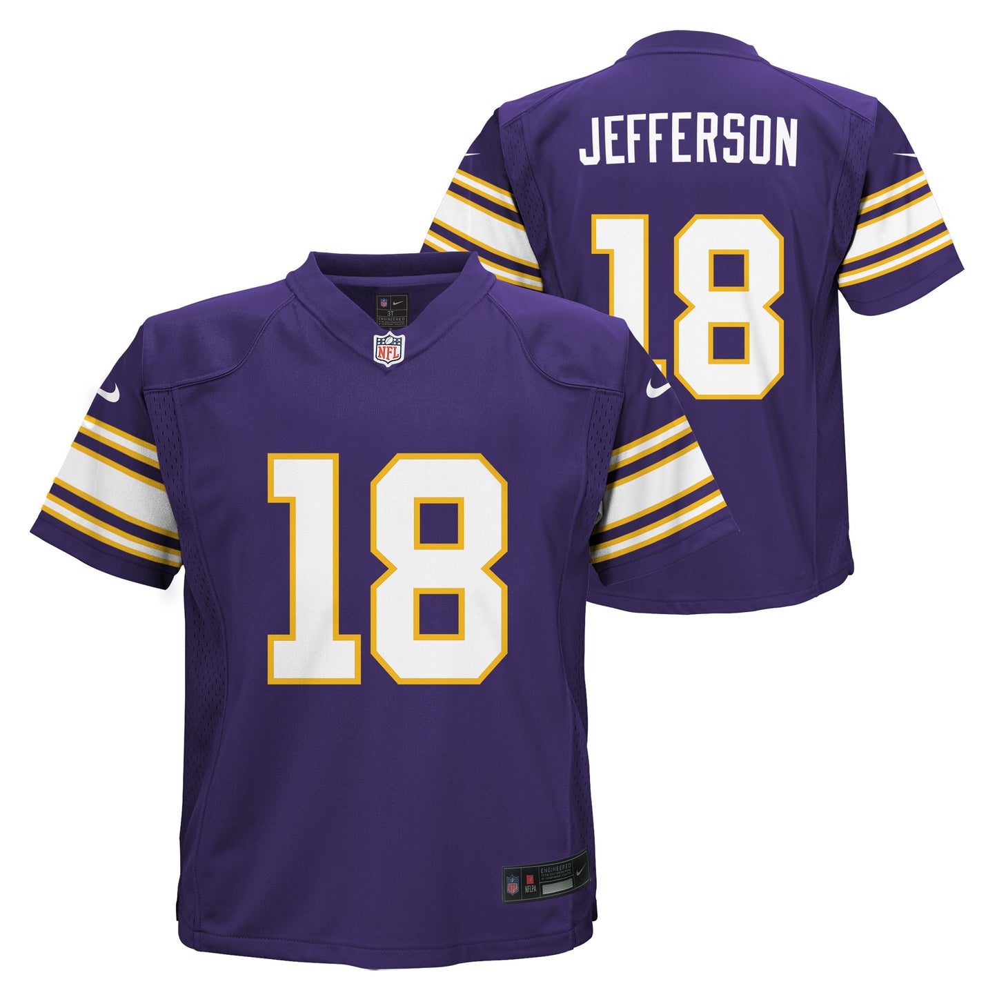 Kids Justin Jefferson Minnesota Vikings Purple Alternate Nike Replica Jersey