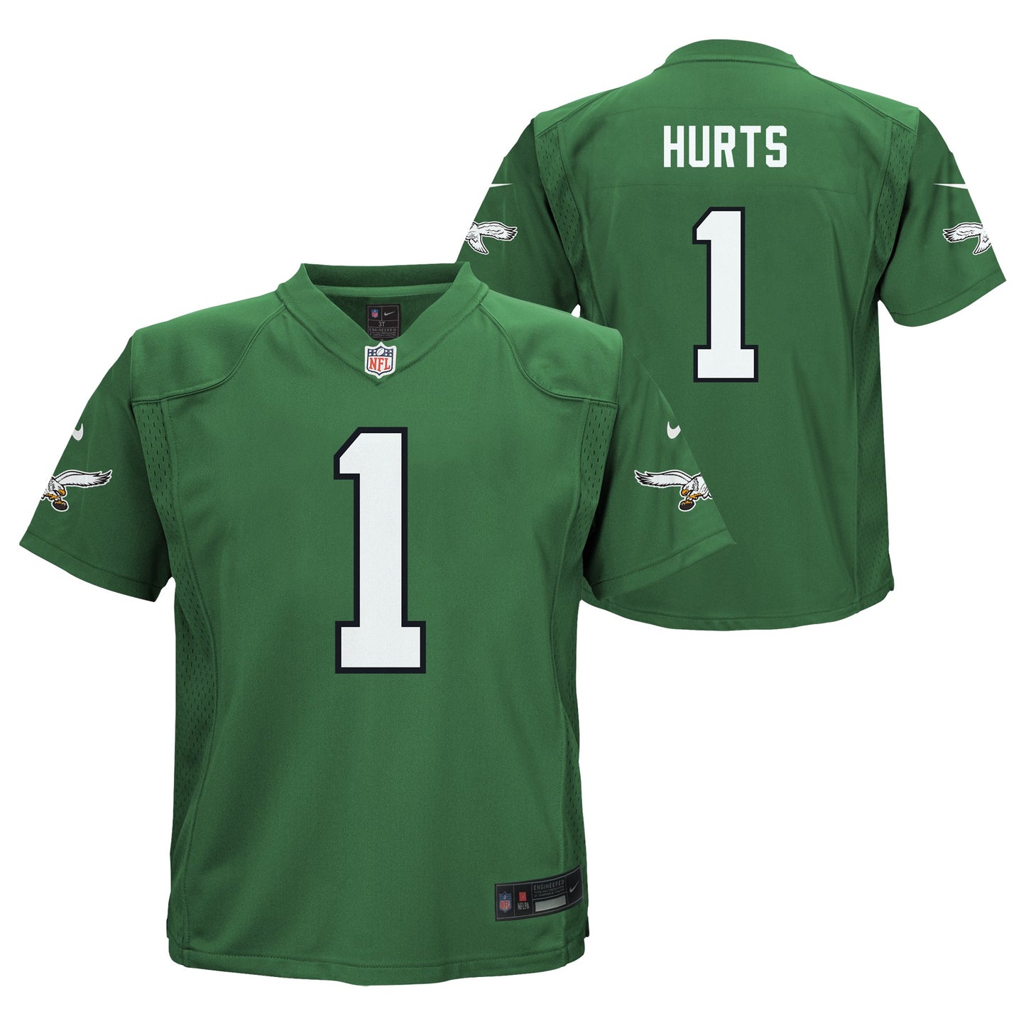 Kids Jalen Hurts Philadelphia Eagles Child Nike Kelly Green Replica Jersey