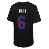 Youth Jaxson Dart New York Giants Alternate Black Nike Game Jersey - Pro Jersey Sports