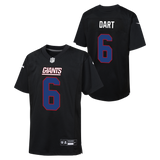 Youth Jaxson Dart New York Giants Alternate Black Nike Game Jersey - Pro Jersey Sports
