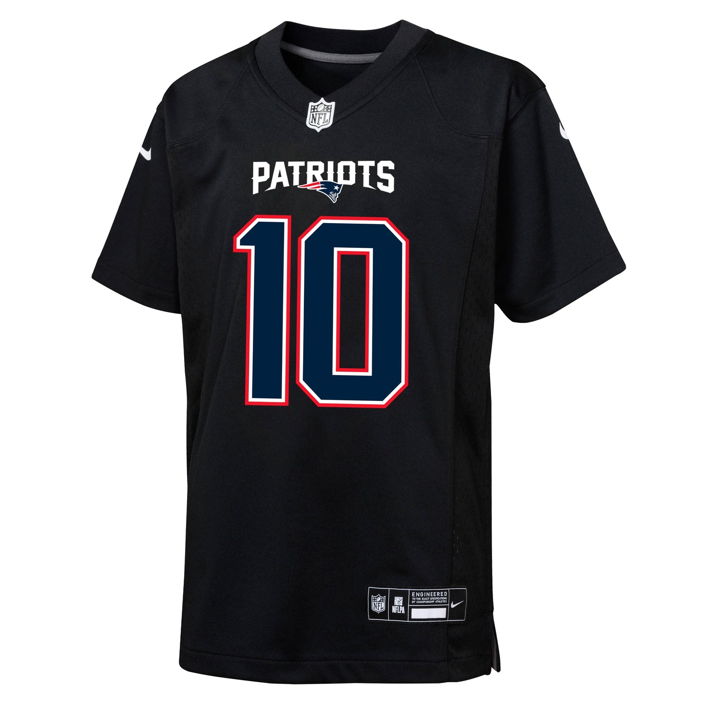 Youth Drake Maye New England Patriots Nike Carbon Black Game Jersey
