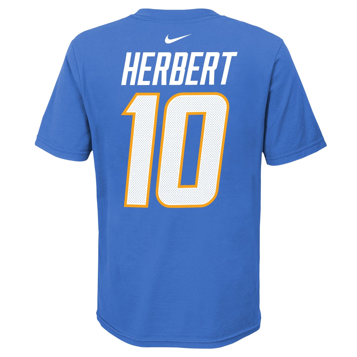 Youth Justin Herbert Los Angeles Chargers Nike Blue FUSE Name & Number T-Shirt