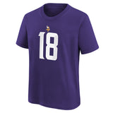 Youth Justin Jefferson Minnesota Vikings Nike Purple FUSE Name & Number T-Shirt - Pro Jersey Sports