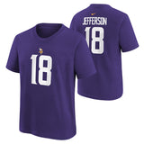 Youth Justin Jefferson Minnesota Vikings Nike Purple FUSE Name & Number T-Shirt - Pro Jersey Sports