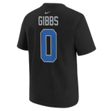 Youth Jahmyr Gibbs Detroit Lions Nike Black FUSE Name & Number T-Shirt - Pro Jersey Sports