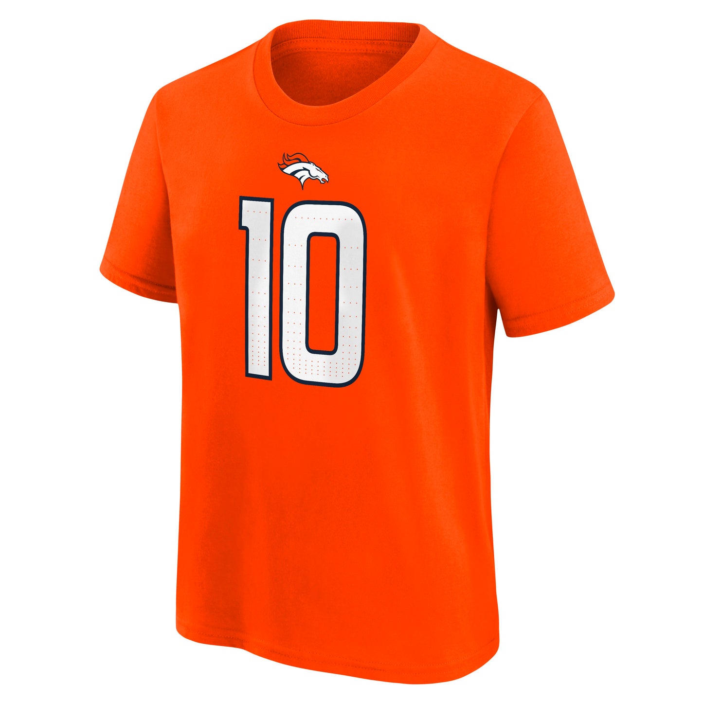 Youth Bo Nix Denver Broncos Nike Orange FUSE Name and Number Tee - Pro Jersey Sports
