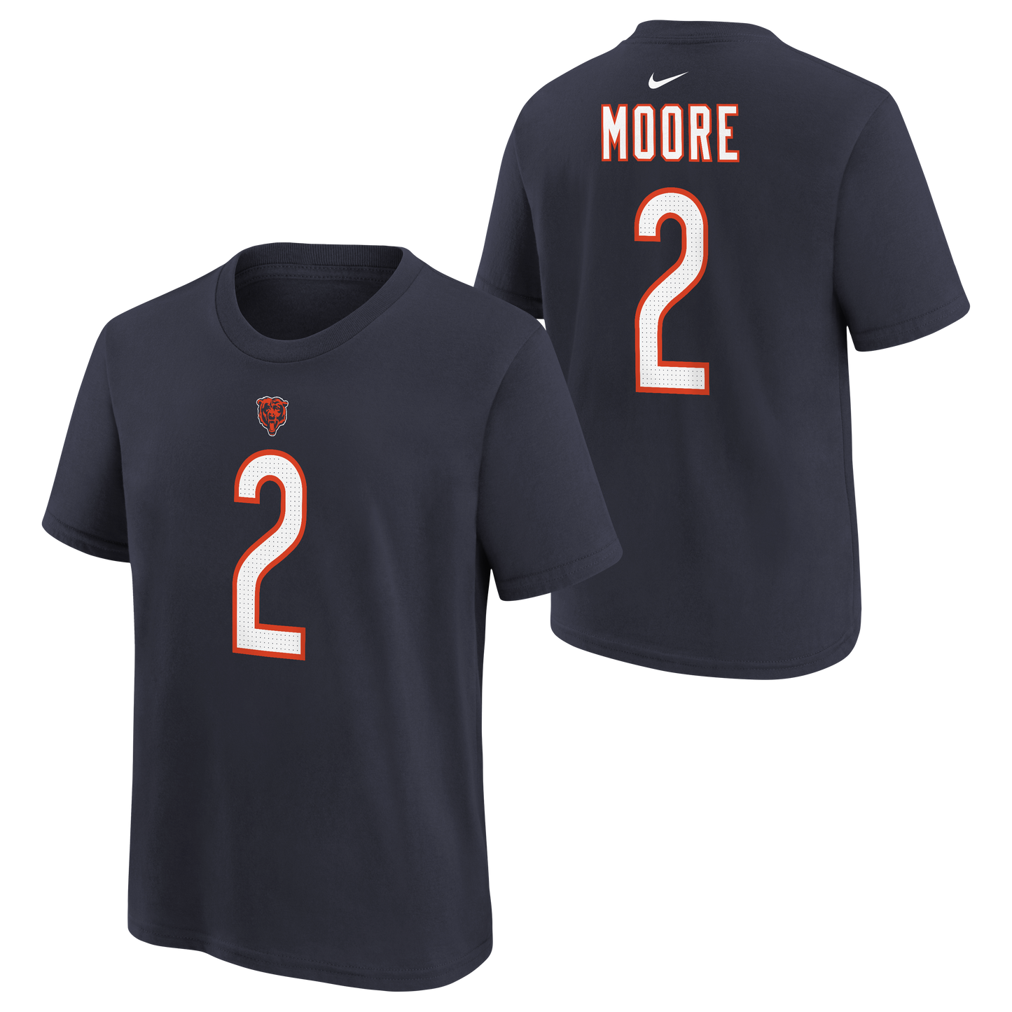 Youth DJ Moore Chicago Bears Nike Navy FUSE Name & Number T-Shirt