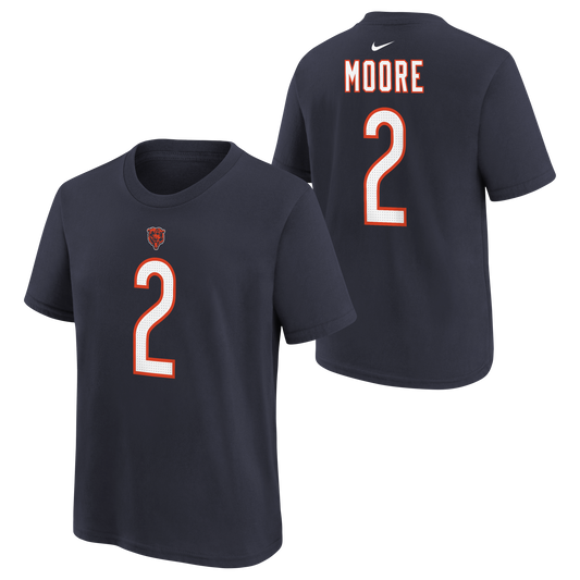 Youth DJ Moore Chicago Bears Nike Navy FUSE Name & Number T-Shirt