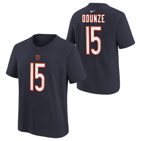 Youth Rome Odunze Chicago Bears Nike Navy FUSE Name & Number T-Shirt