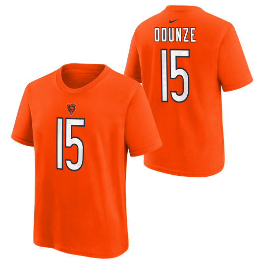 Youth Rome Odunze Chicago Bears Nike Orange FUSE Name & Number T-Shirt