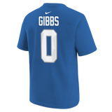 Youth Jahmyr Gibbs Detroit Lions Nike Blue FUSE Name & Number T-Shirt - Pro Jersey Sports