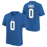 Youth Jahmyr Gibbs Detroit Lions Nike Blue FUSE Name & Number T-Shirt - Pro Jersey Sports