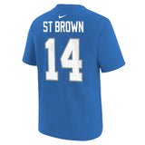 Youth Amon St. Brown Detroit Lions Nike Blue FUSE Name & Number T-Shirt - Pro Jersey Sports