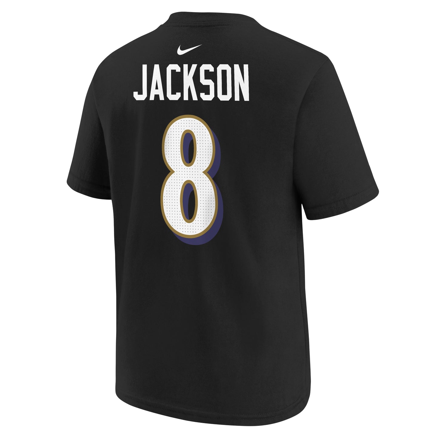 Youth Lamar Jackson Baltimore Ravens Nike Black FUSE Name & Number T-Shirt