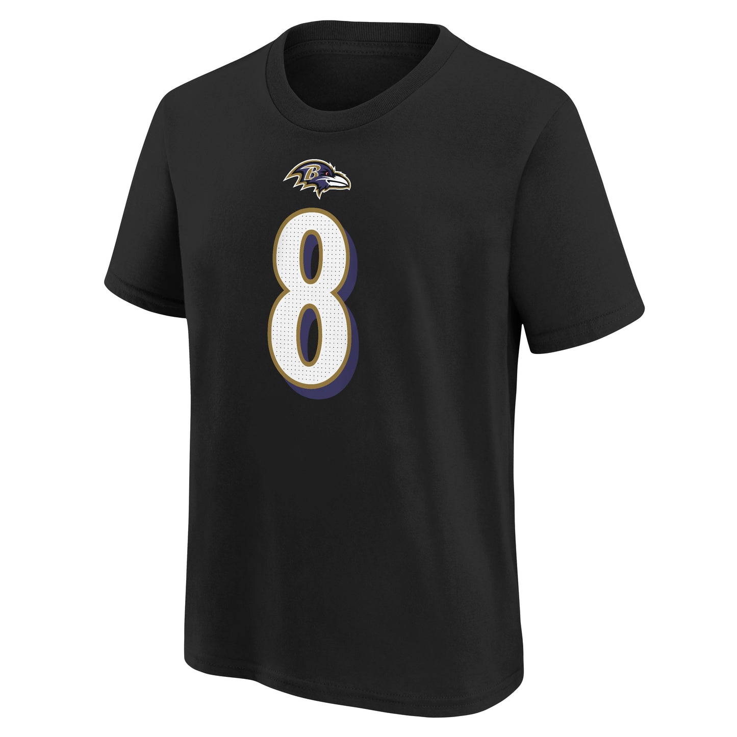 Youth Lamar Jackson Baltimore Ravens Nike Black FUSE Name & Number T-Shirt