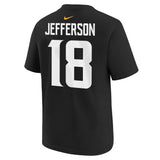 Youth Justin Jefferson Minnesota Vikings Black Nike FUSE Name and Number Tee - Pro Jersey Sports