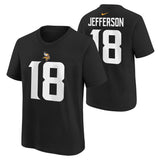 Youth Justin Jefferson Minnesota Vikings Black Nike FUSE Name and Number Tee - Pro Jersey Sports