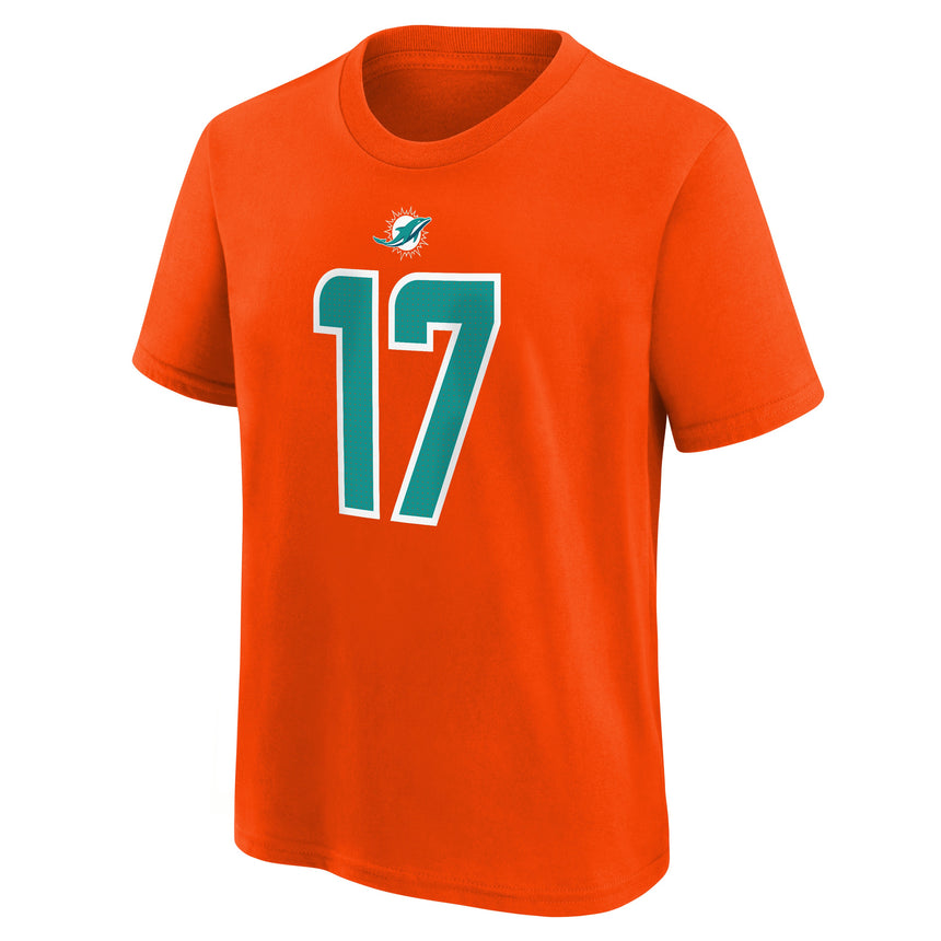 Youth Jaylen Waddle Miami Dolphins Nike Orange FUSE Name & Number T-Shirt - Pro Jersey Sports