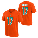 Youth Jaylen Waddle Miami Dolphins Nike Orange FUSE Name & Number T-Shirt - Pro Jersey Sports