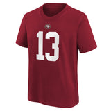 Youth San Francisco 49ers Brock Purdy Scarlet Nike Player Name & Number T-Shirt - Pro Jersey Sports