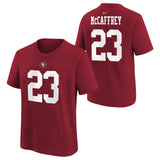 Youth San Francisco 49ers Christian McCaffrey Scarlet Nike Player Name & Number T-Shirt - Pro Jersey Sports