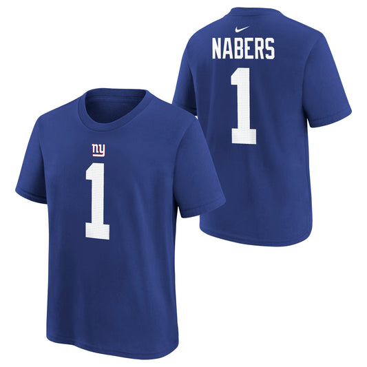 Youth Malik Nabers New York Giants Nike Royal FUSE Name and Number Tee - Pro Jersey Sports