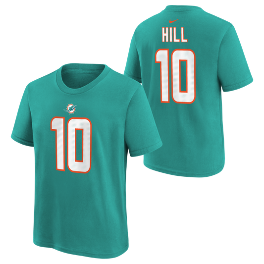 Youth Miami Dolphins Tyreek Hill Nike Aqua Player FUSE Name & Number T-Shirt