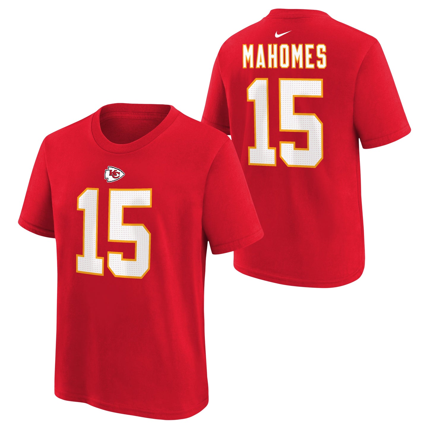 Youth Kansas City Chiefs Patrick Mahomes Nike Red FUSE Name & Number T-Shirt