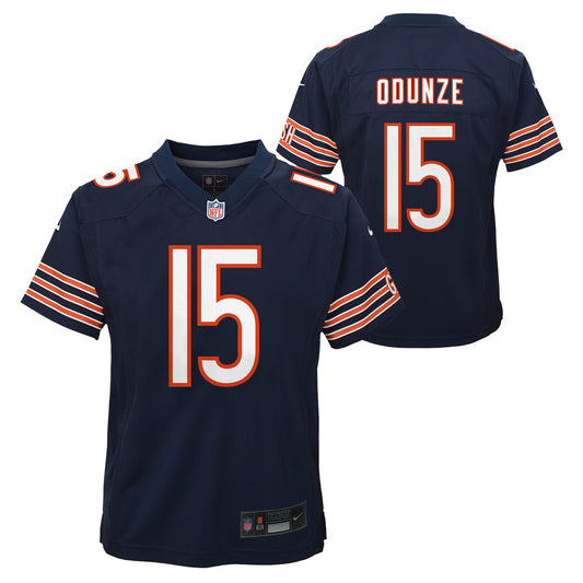 Youth Rome Odunze Chicago Bears Navy Nike Game Replica Jersey