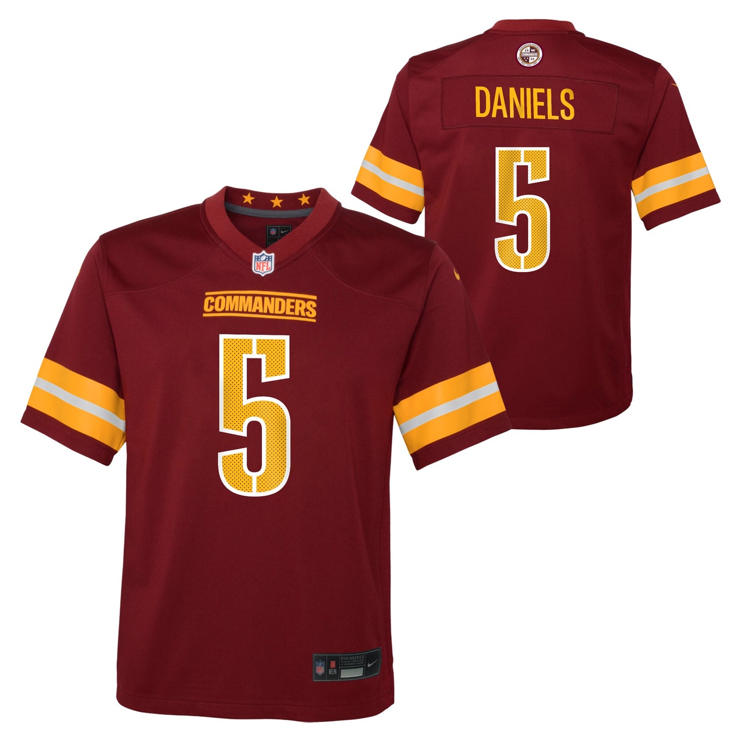 Youth Washington Commanders Jayden Daniels Nike Burgundy Game Jersey