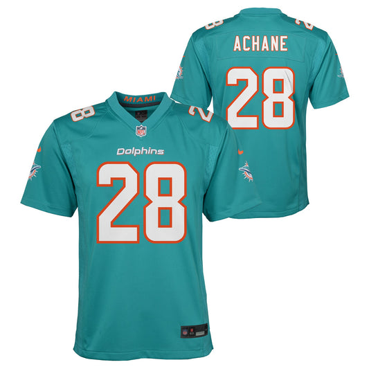 Youth De'Von Achane Miami Dolphins Nike Aqua Game Replica Jersey