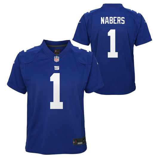 Youth Malik Nabers New York Giants Royal Blue Nike Game Jersey