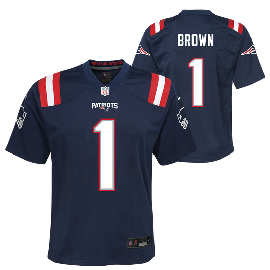 Youth AJ Brown New England Patriots Nike Navy Game Jersey
