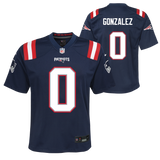 Youth Christian Gonzalez New England Patriots Nike Navy Game Jersey - Pro Jersey Sports