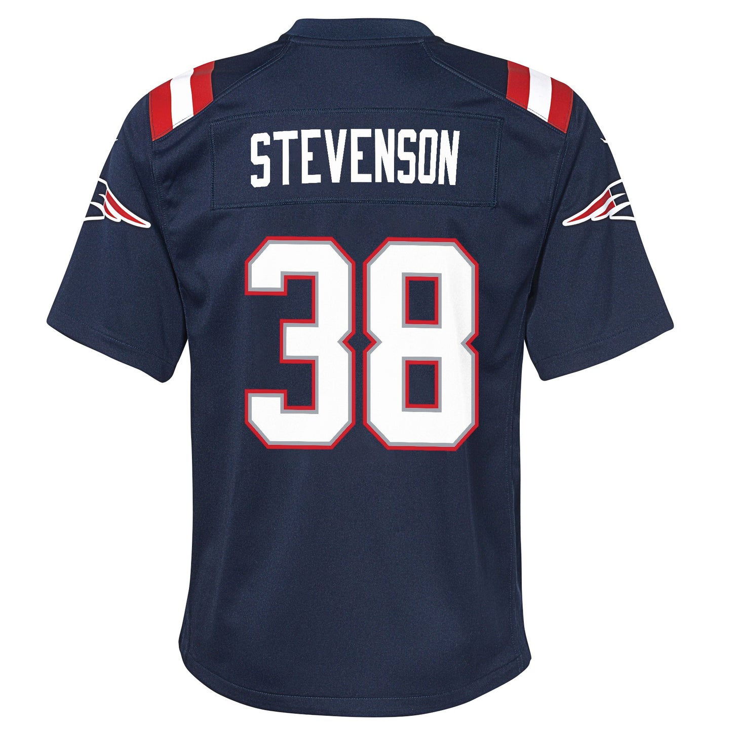 Youth Rhamondre Stevenson New England Patriots Nike Navy Game Jersey