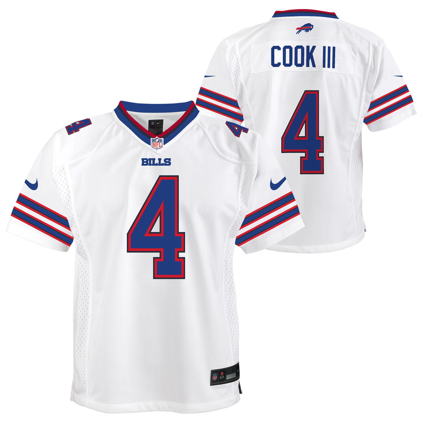 Youth Buffalo Bills James Cook Nike White Game Jersey