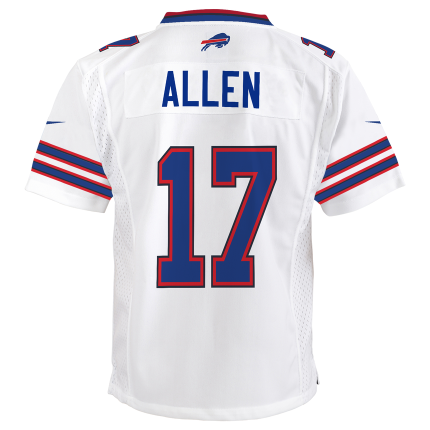 Youth Josh Allen Buffalo Bills Nike White Road Game Player Jersey - Pro Jersey Sports