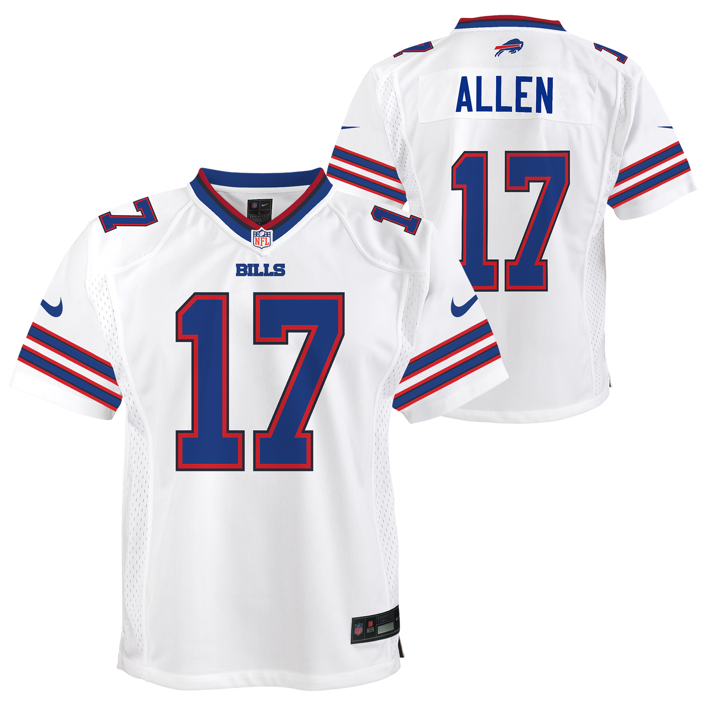 Youth Josh Allen Buffalo Bills Nike White Road Game Player Jersey - Pro Jersey Sports
