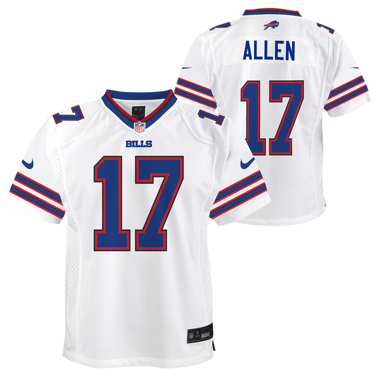 Youth Josh Allen Buffalo Bills Nike White Road Game Player Jersey - Pro Jersey Sports