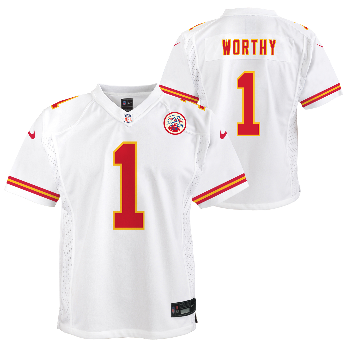 Youth Kansas City Chiefs Xavier Worthy Nike White Game Jersey