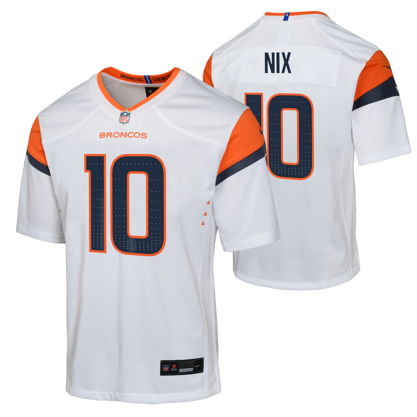 Youth Denver Broncos Bo Nix Nike White Road Team Jersey - Pro Jersey Sports