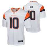 Youth Denver Broncos Bo Nix Nike White Road Team Jersey - Pro Jersey Sports