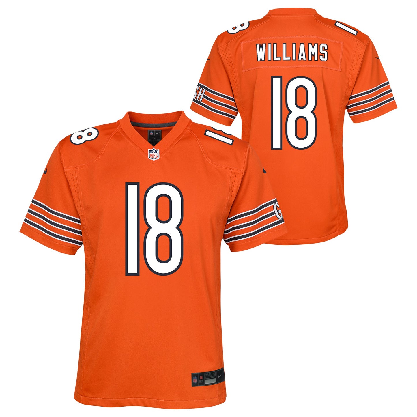 Youth Caleb Williams Chicago Bears Nike Orange Alternate Game Replica Jersey