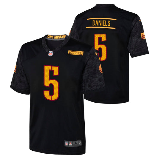 Youth Washington Commanders Jayden Daniels Nike Black Alternate Game Jersey - Pro Jersey Sports