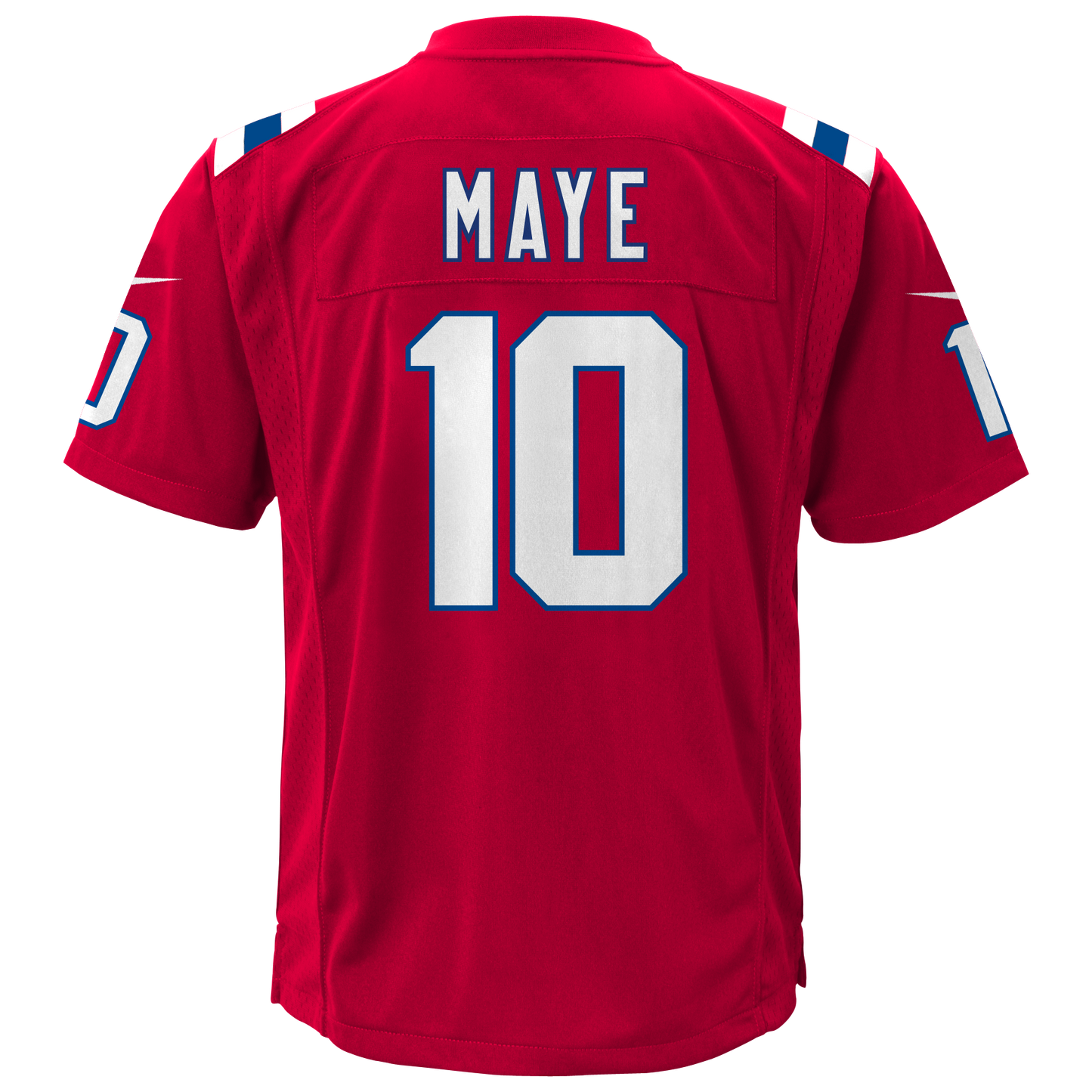 Youth Drake Maye New England Patriots Nike Red Alternate Jersey