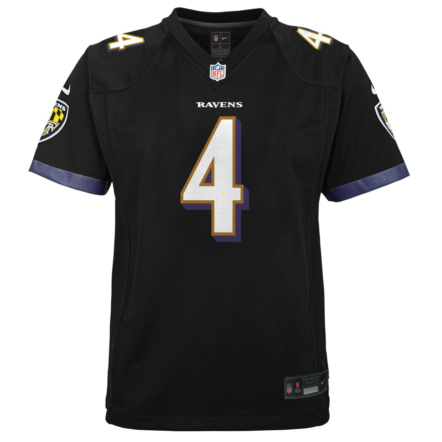 Youth Zay Flowers Baltimore Ravens NIKE Black Game Replica Jersey