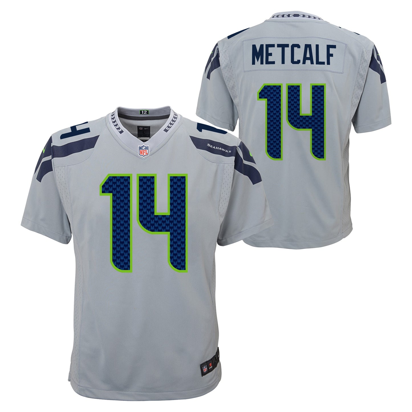 Youth Seattle Seahawks DK Metcalf Nike Wolf Gray Team Color Game Jersey