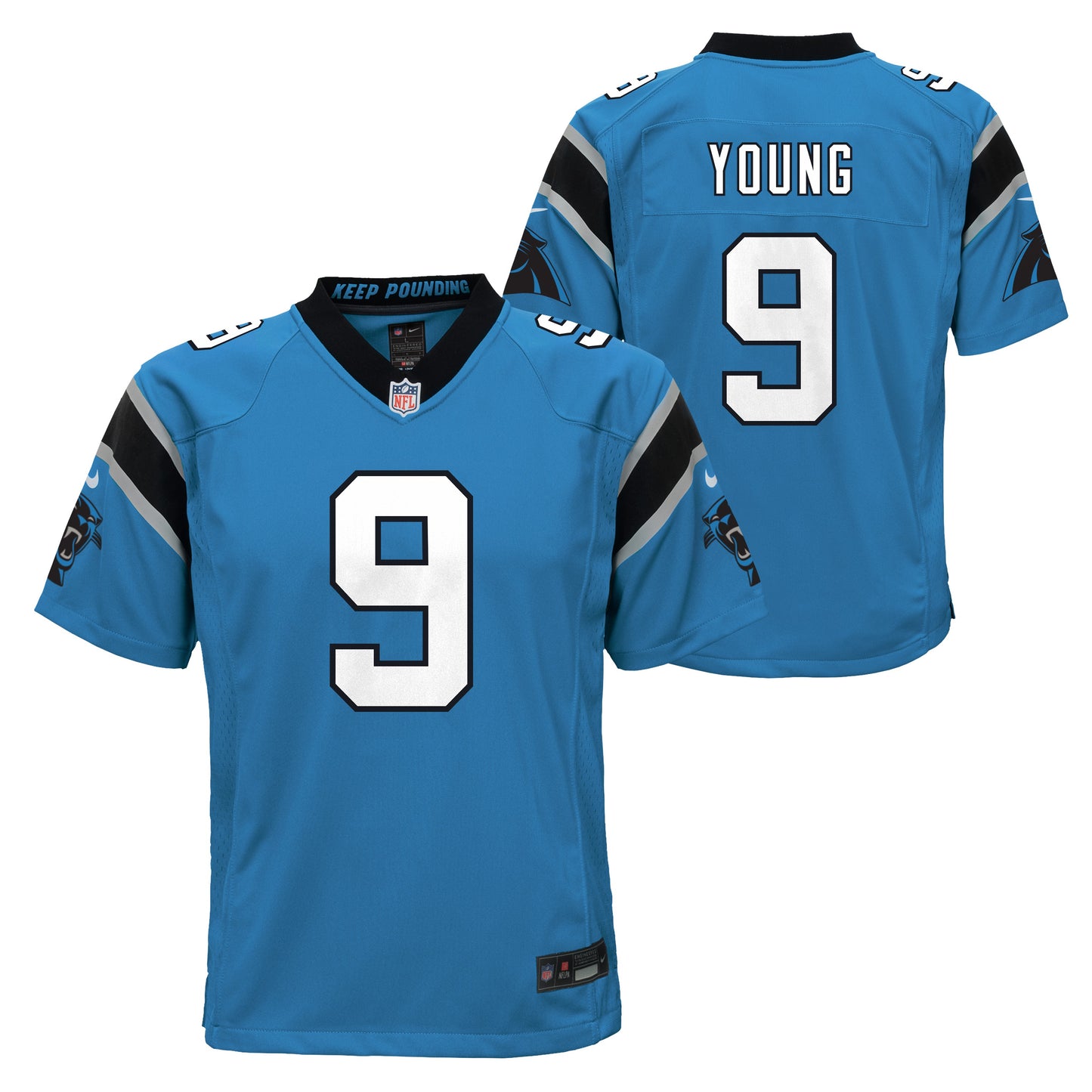 Youth Carolina Panthers Bryce Young Nike Blue Game Jersey