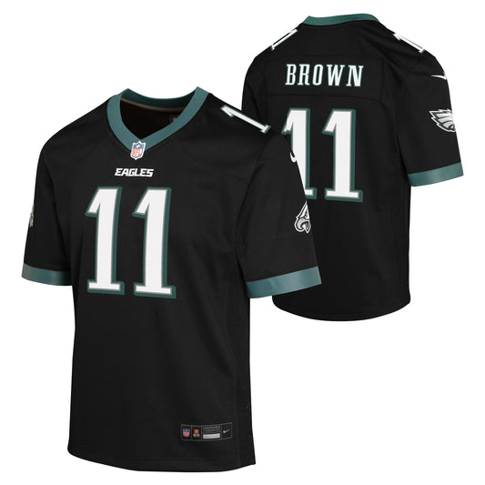 Youth AJ Brown Philadelphia Eagles Black Alternate Nike Game Jersey